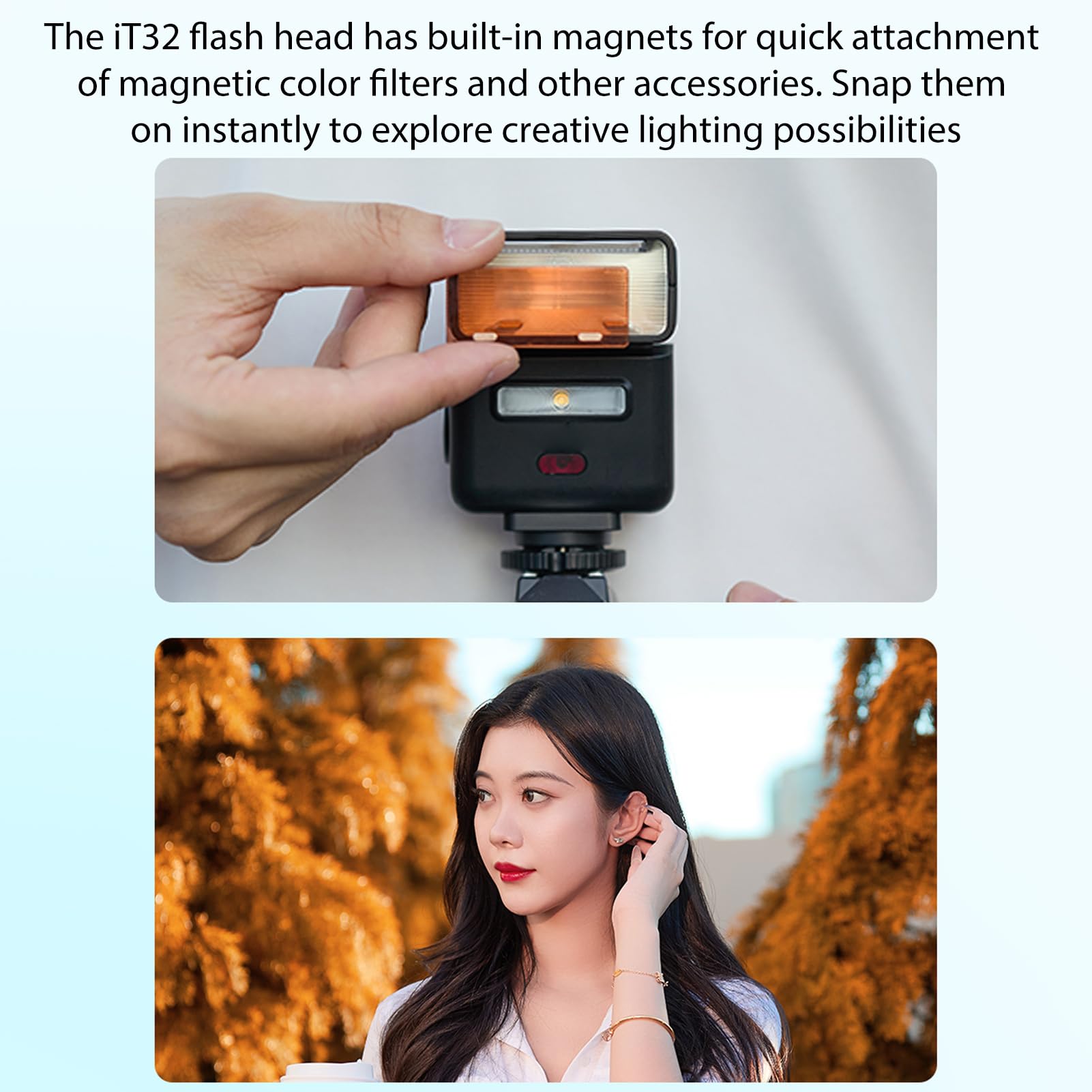 GODOX iT32 TTL - Flash para cámara y flash inalámbrico X5N, 1/8000s HSS GN18, tiempo de recarga de 1,5 s, luz LED integrada con difusor suave y filtro magnético para cámaras Nikon