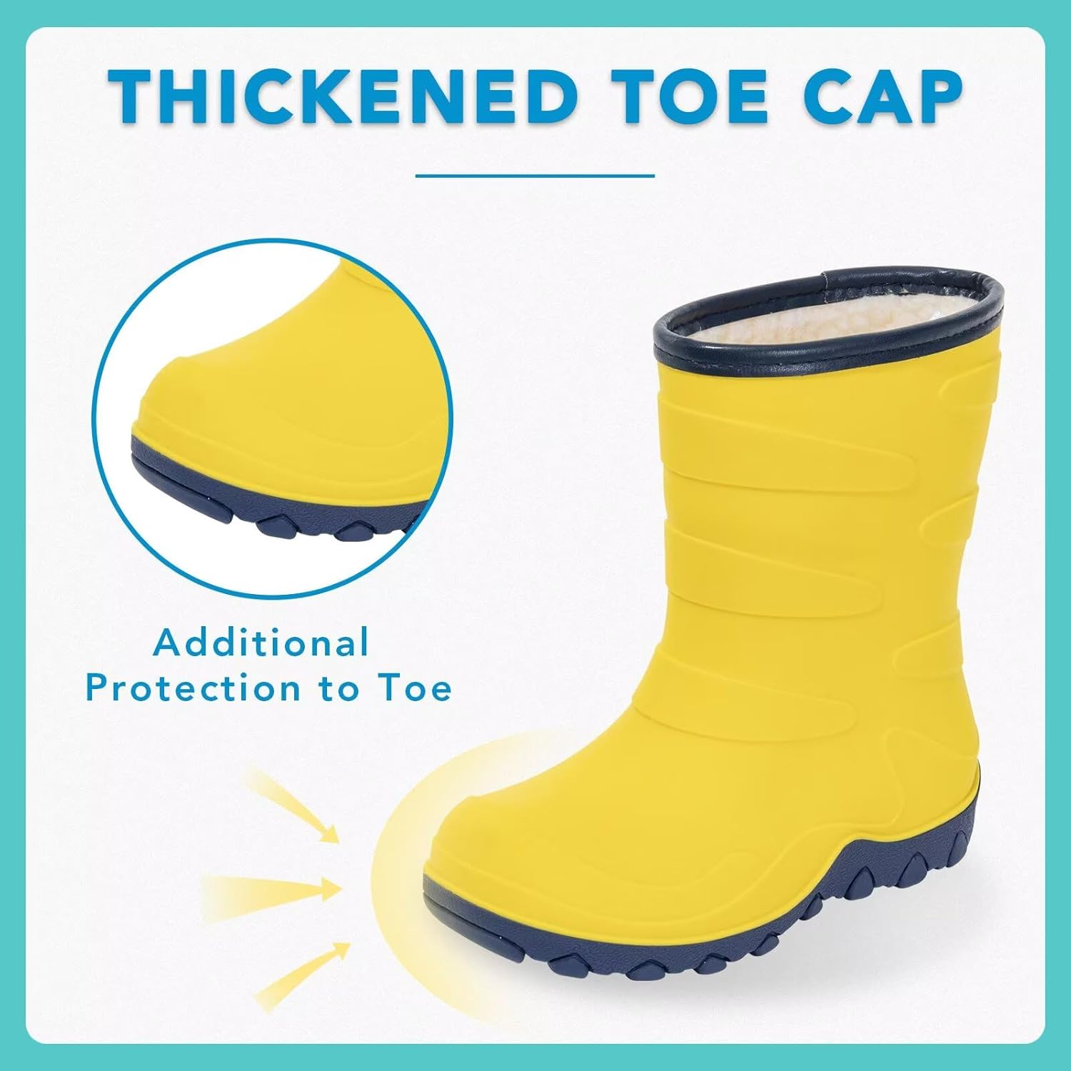 FUNCOO PLUS Kids Winter Rain Boots, Insulated Warm Snow Boots, Children Waterproof Mud Boots for Boys and Girls, Toddler/Little Kid/Big Kid