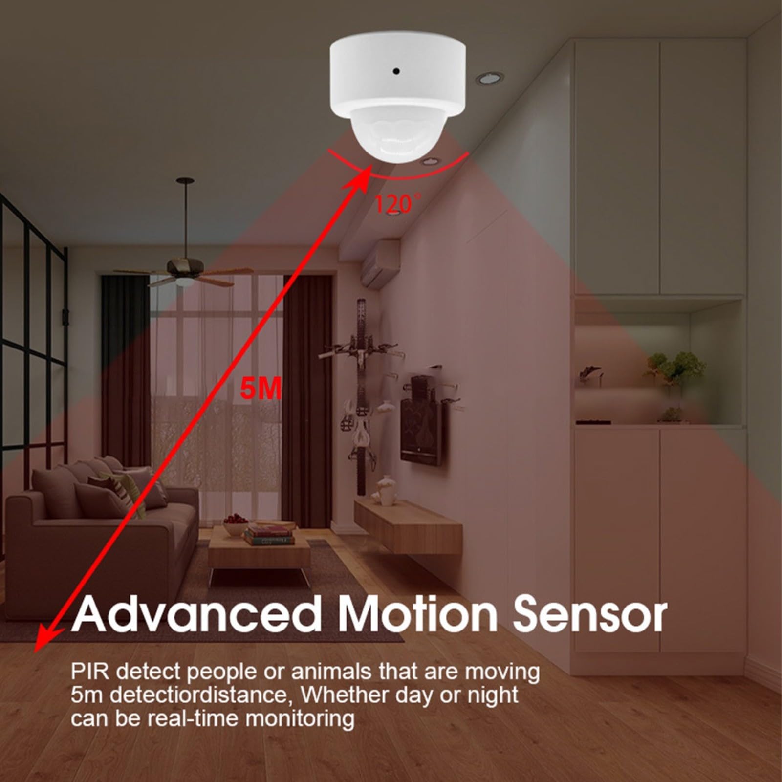 10 piezas para Zigbee3.0 para Tuya para detector de movimiento corporal inteligente, sensor de movimiento, detector de movimiento PIR inteligente para el hogar, para mini sensor de