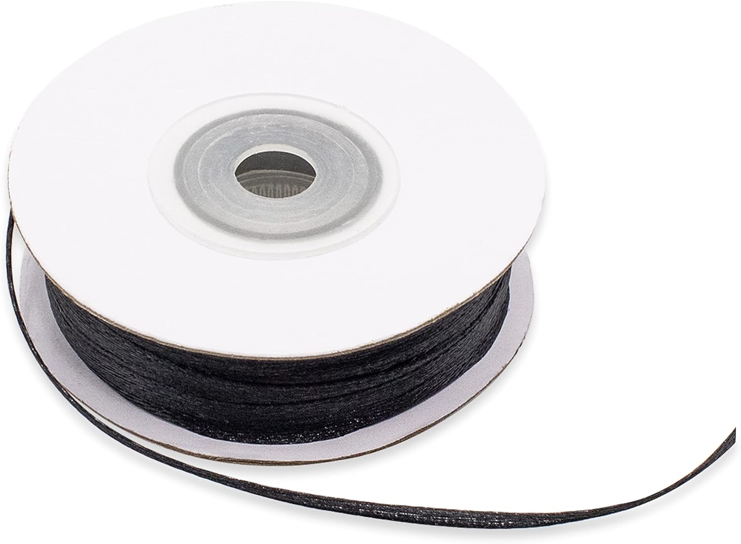 3mm Black Double Satin Ribbon, Satin Bobbin Ribbon for Wedding Gift Baptism Communion Confirmation Christmas Ceremony, Roll 50 Meters mt