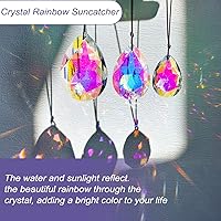 Vista 8 de 3 piezas de prismas de cristal de 2/2.5/3 pulgadas, atrapasoles de candelabro, adornos colgantes coloridos de Bauhinia, creadores de arcoíris