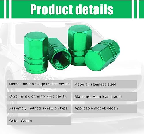 Miniatura 3 de Pack-4 Tapones de válvula de vástago de neumático, 0.6 x 0.37 pulgadas, a prueba de fugas, cubierta de válvula de neumático para automóviles, SUV,