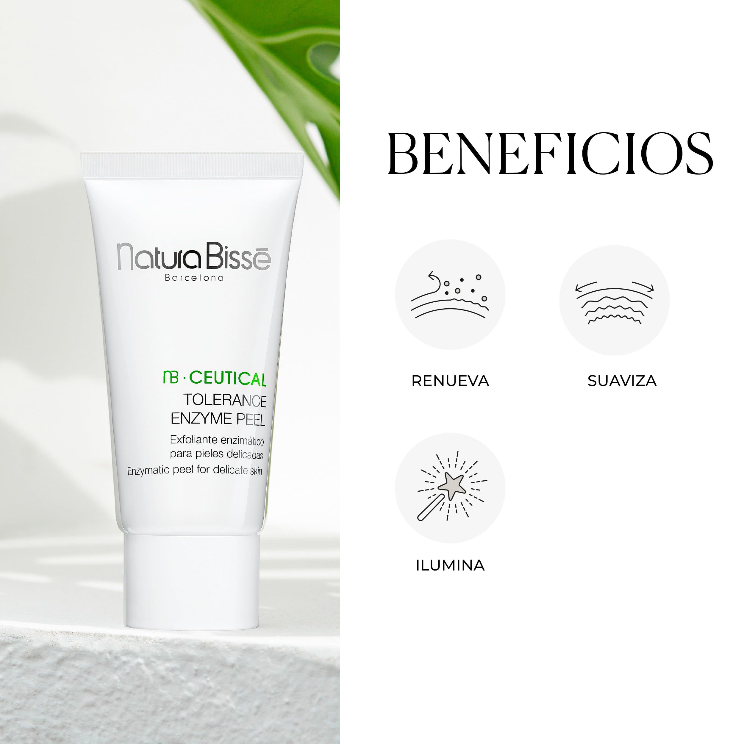 Natura Bissé Tolerance Enzyme Peel | Exfoliante Facial Enzimático para Pieles Sensibles con Ácido Salicílico, Ácido Láctico y Extractos de Nopal y Papaya | 50 ml