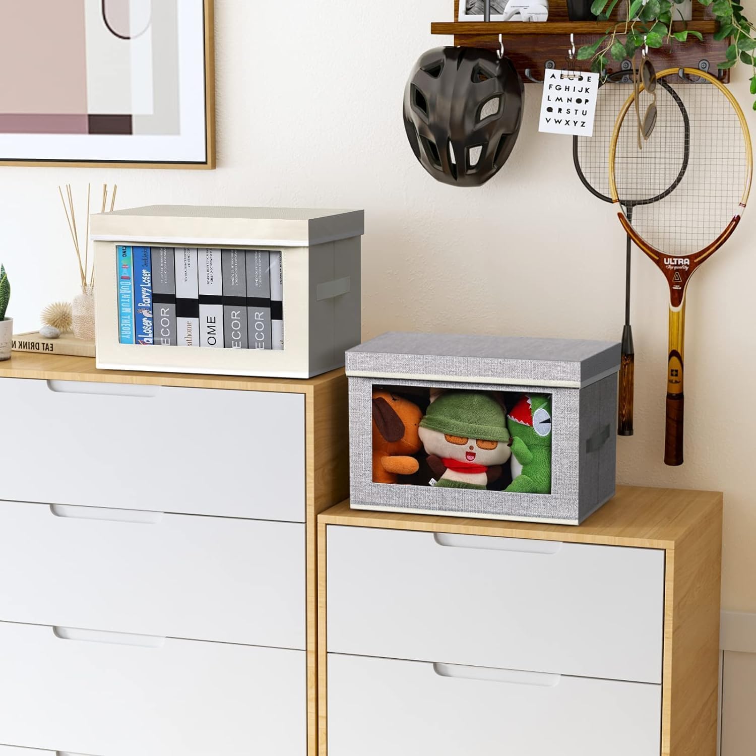 Closet Organizers Bins 6 Packs - Large Closet Shelf Organizer with Handles, Fabric Storage Bins for Shelves,