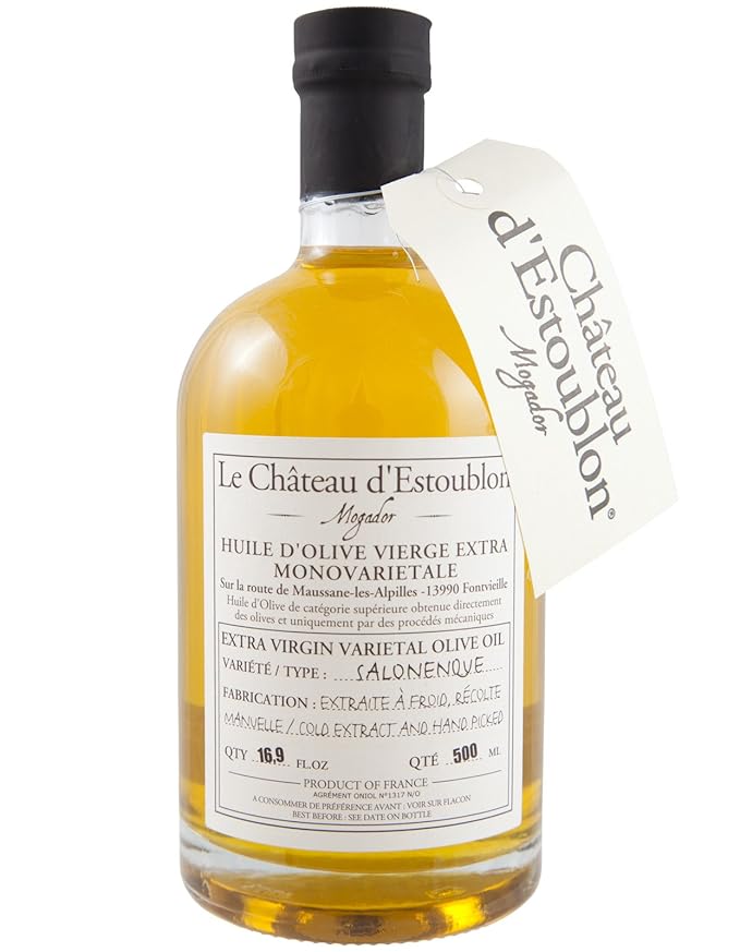 Amazon Com Chateau D Estoublon Picholine Harvest French Extra Virgin Olive Oil From Provence 0 5 Liter 16 9 Ounce Grocery Gourmet Food