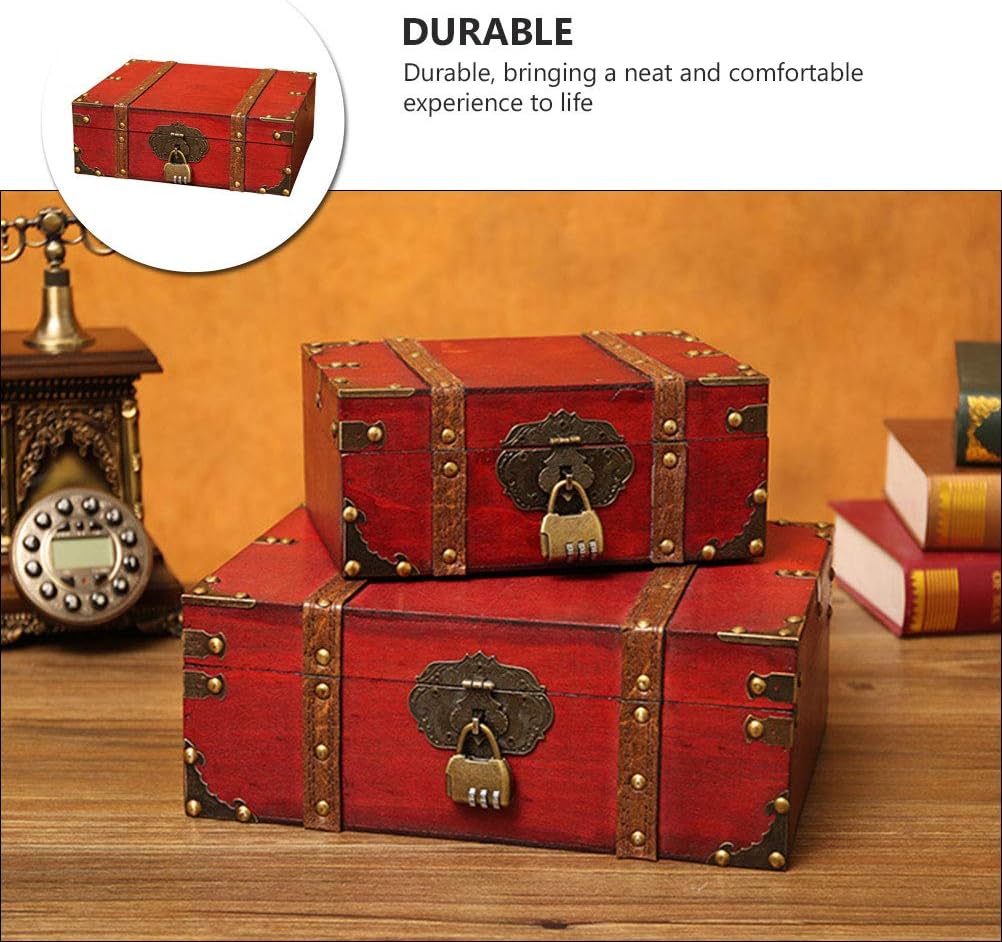 DOITOOL 1pc Cosmetic Storage Box Baskets for Storage Jewelry Organizer Small Basket Jewelry Boxes Red Wooden
