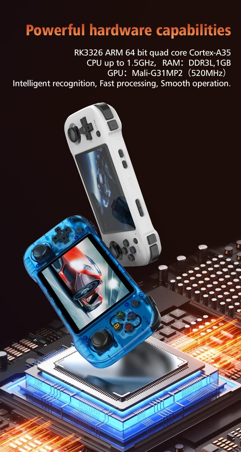 R46H Retro Handheld Game Console - Over 15000 Classic Games, 4.2- Inch IPS Screen, Over 10+Emulators, Rechargeable Portable Pocket Game Console，ChristmasGift (64G Black)