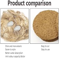 Vista 3 de Mezcla natural de materiales de anidación de pájaros, 4 tipos de materiales, proporción profesional a juego con almohadillas