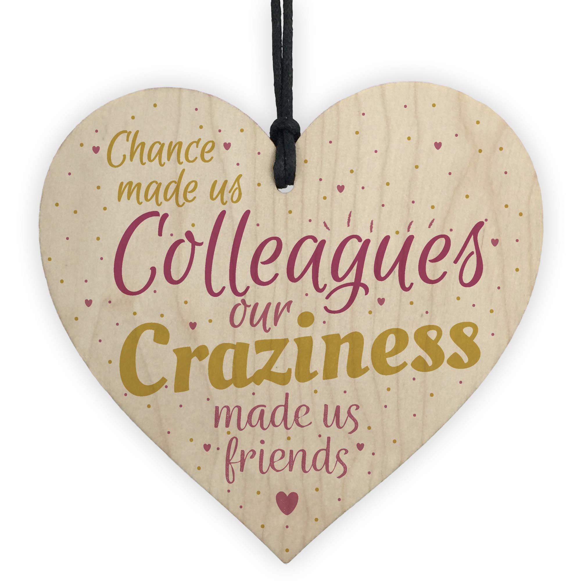 Red Ocean Chance Made Us Colleagues Handmade Heart Plaque Sign Work Friendship Leaving Job Thank You Gift