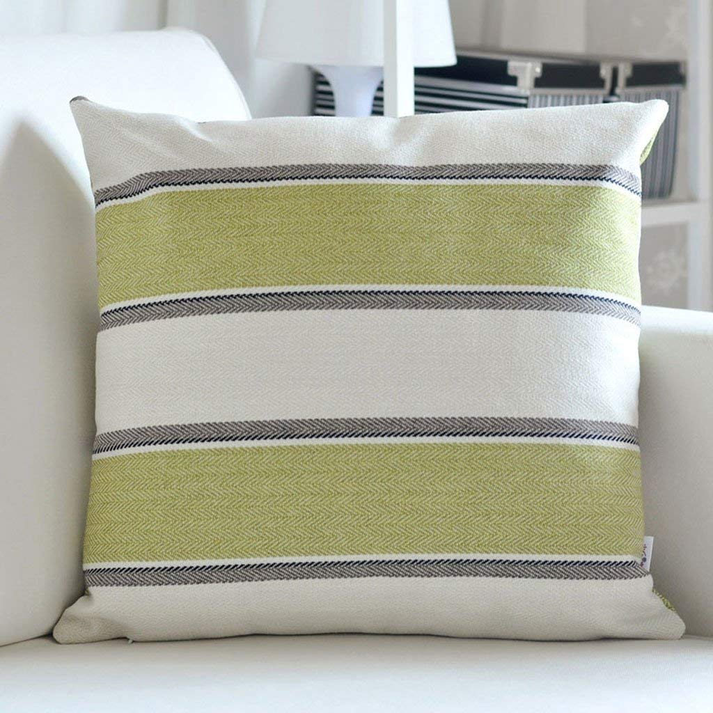 Coussin rayé vert moderne Snug 30x50 cm housse déco salon lit bureau
