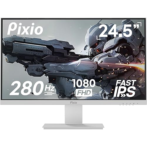 Pixio PX259 Prime White 24.5 inch (24 inch / 25 inch Equivalent) 280Hz (144Hz Supported) Refresh Rate FHD 1080p Resolution Fast IPS Panel 1ms GTG Response Time White Gaming Monitor with Adaptive Sync