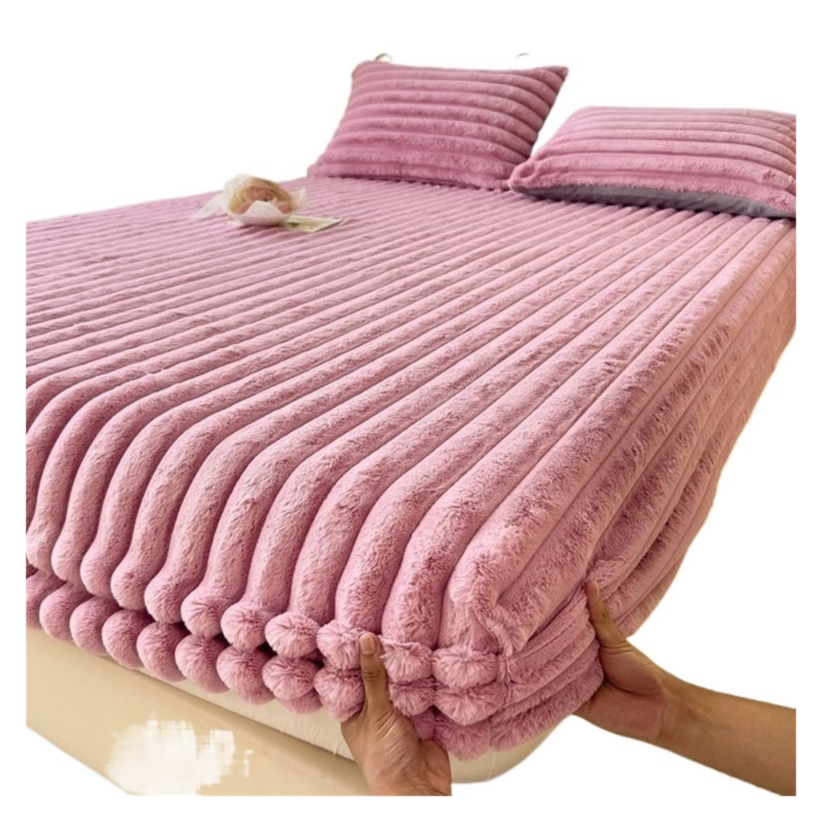 Draps de lit d'hiver en flanelle violette de velours premium