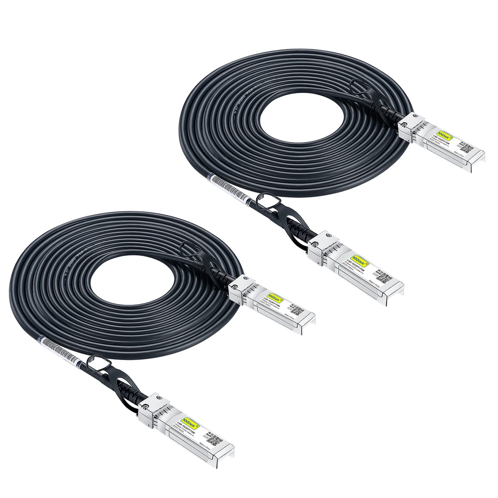 Kabel 10Gtek SFP+ DAC Twinax 5 m (16,5 ft), 10 G SFP+ do SFP+ Direct Attach Copper Passive Cable do Cisco SFP-H10GB-CU5M, Ubiquiti UniFi, TP-Link, Netgear, D-Link, Zyxel, Mikrotik i More, 2 sztuki
