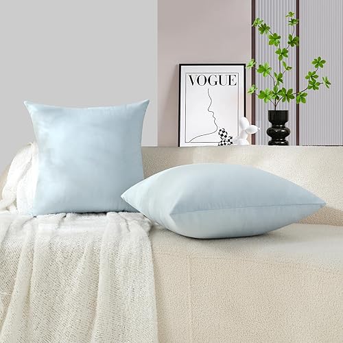 Miniatura 2 de mixeoo Comfy - Juego de 2 fundas de almohada decorativas de terciopelo cuadrado súper suave para sofá de sala de estar, juego de 2, 18 x 18 pulgadas