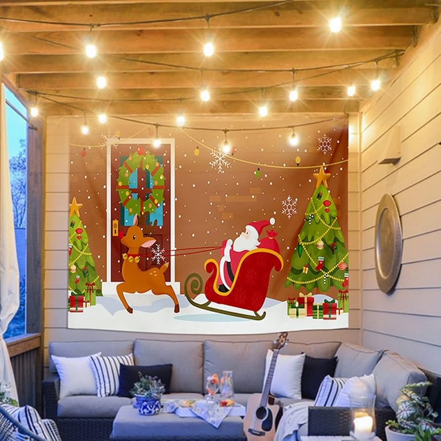 メリークリスマス タペストリー 150*200 CM 飾り物 壁掛け