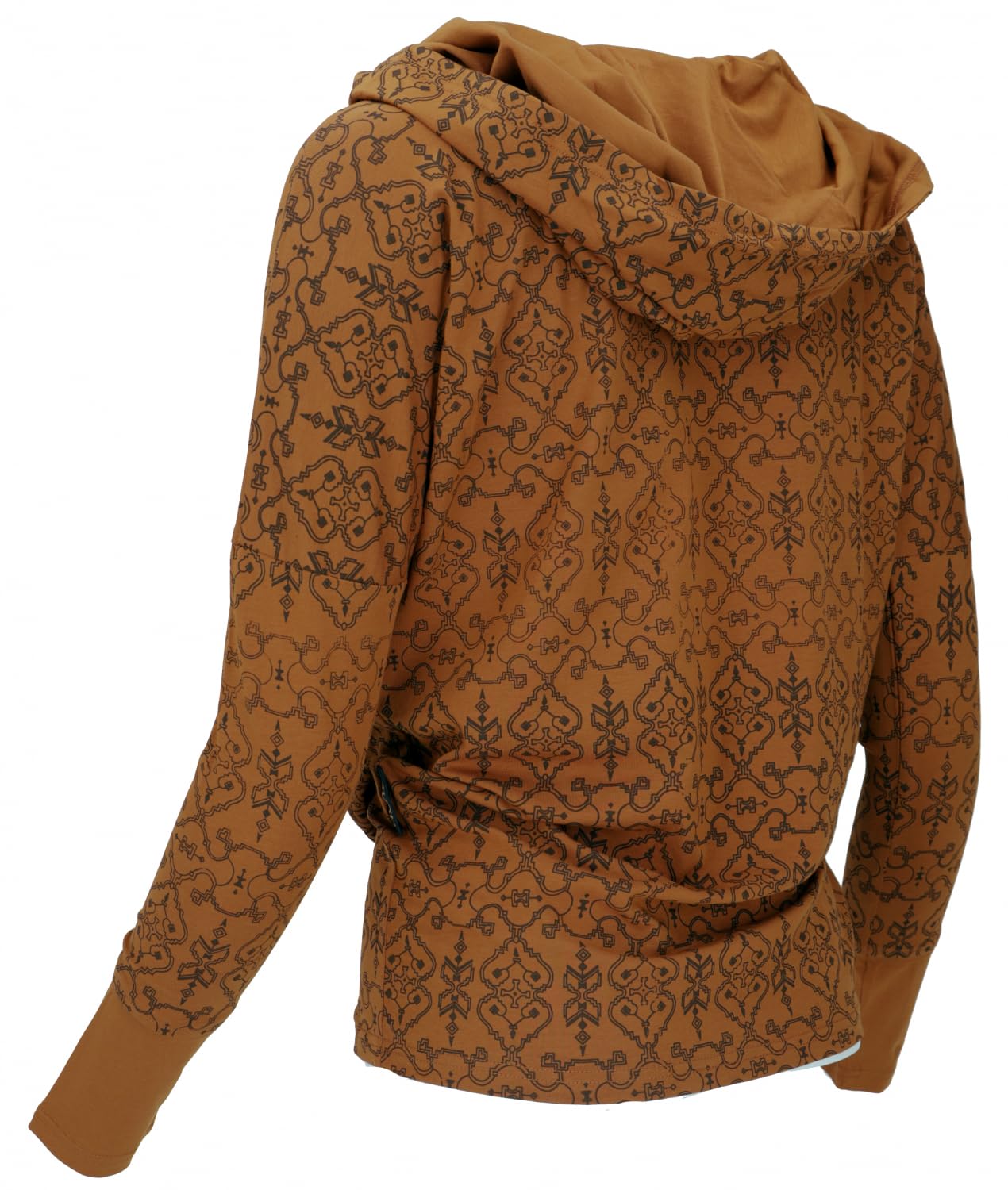 GURU SHOP Camiseta larga de algodón orgánico suelta, con capucha, para mujer, de manga larga y sudaderas alternativas