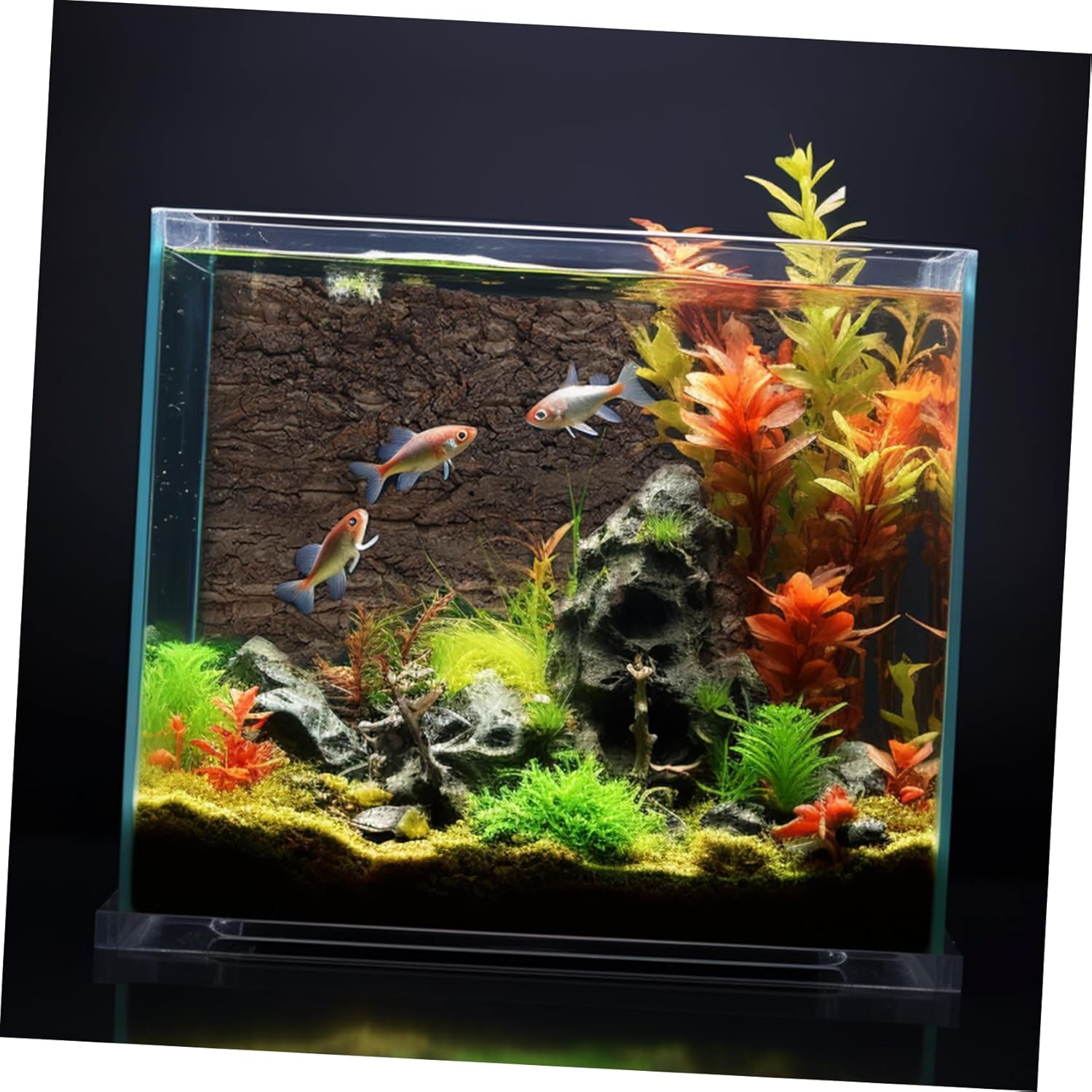 Happyyami Reptile Bark Decoration for Terrarium and Aquarium Background for Fish Tank Soft Cork Bark Wall Decor Reusable Climbing Habitat for Reptiles