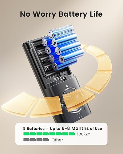 Miniatura 5 de Cerradura inteligente con asa, cerraduras inteligentes WiFi integradas para juego de puerta delantera, cerradura de puerta de entrada sin llave con