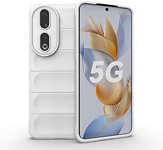 جراب حماية متين بتصميم رفيع ناعم ومرن مضاد للصدمات من البولي يوريثين المقاوم للحرارة والممتص للصدمات لموبايل هونر 90 بشبكة الجيل الخامس 5G من دلع موبايلك، بلون أبيض