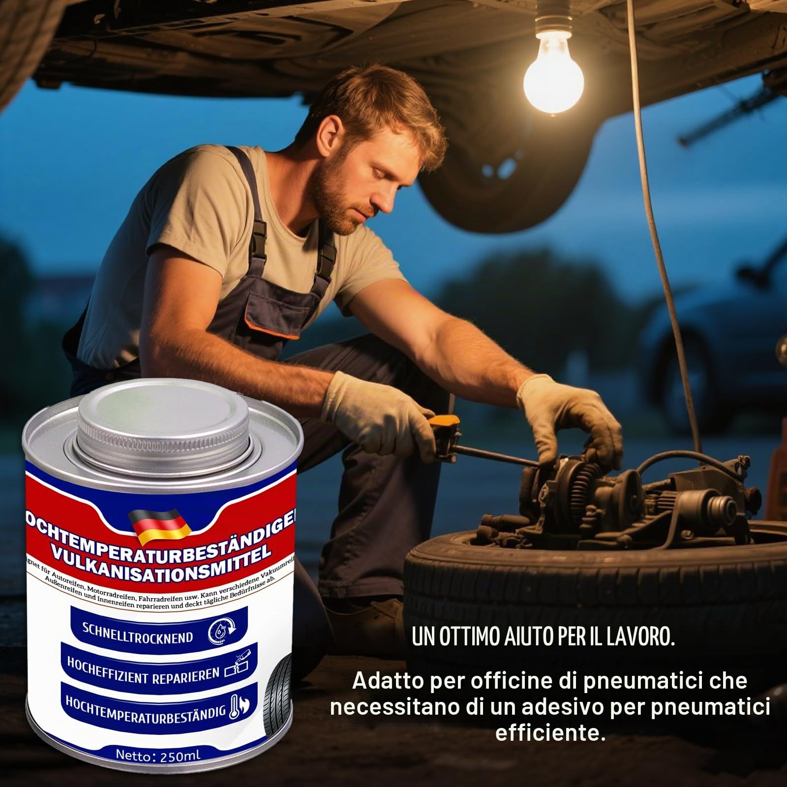Liquido vulcanizzante da 250 ml, liquido di riparazione extra forte per camere d'aria di bicicletta, pneumatici per auto, pneumatici per moto e valvole in gomma, riparazione rapida dei