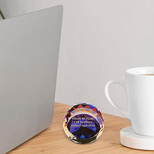 Miniatura 5 de Pisapapeles de cristal grabado  Premio para empleados  Grabado personalizado  Viene en caja de regalo