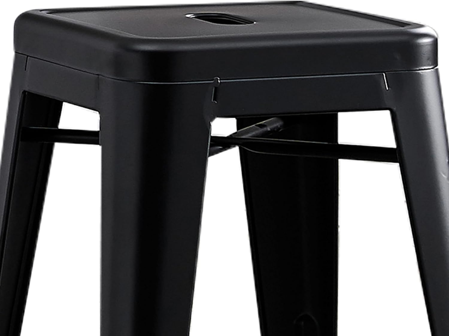 AC Pacific 24” Metal Backless Barstool Set of 2 – Country Rustic Style, Lightweight & Sturdy Build, Easy Assembly – Matte Black Finish