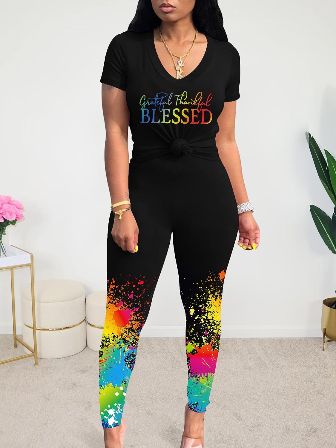 Lounge Sets for Women 2 Piece Summer Casual Jogger Workout Outfits Short Tops Long Pant Sweat suit leggings set