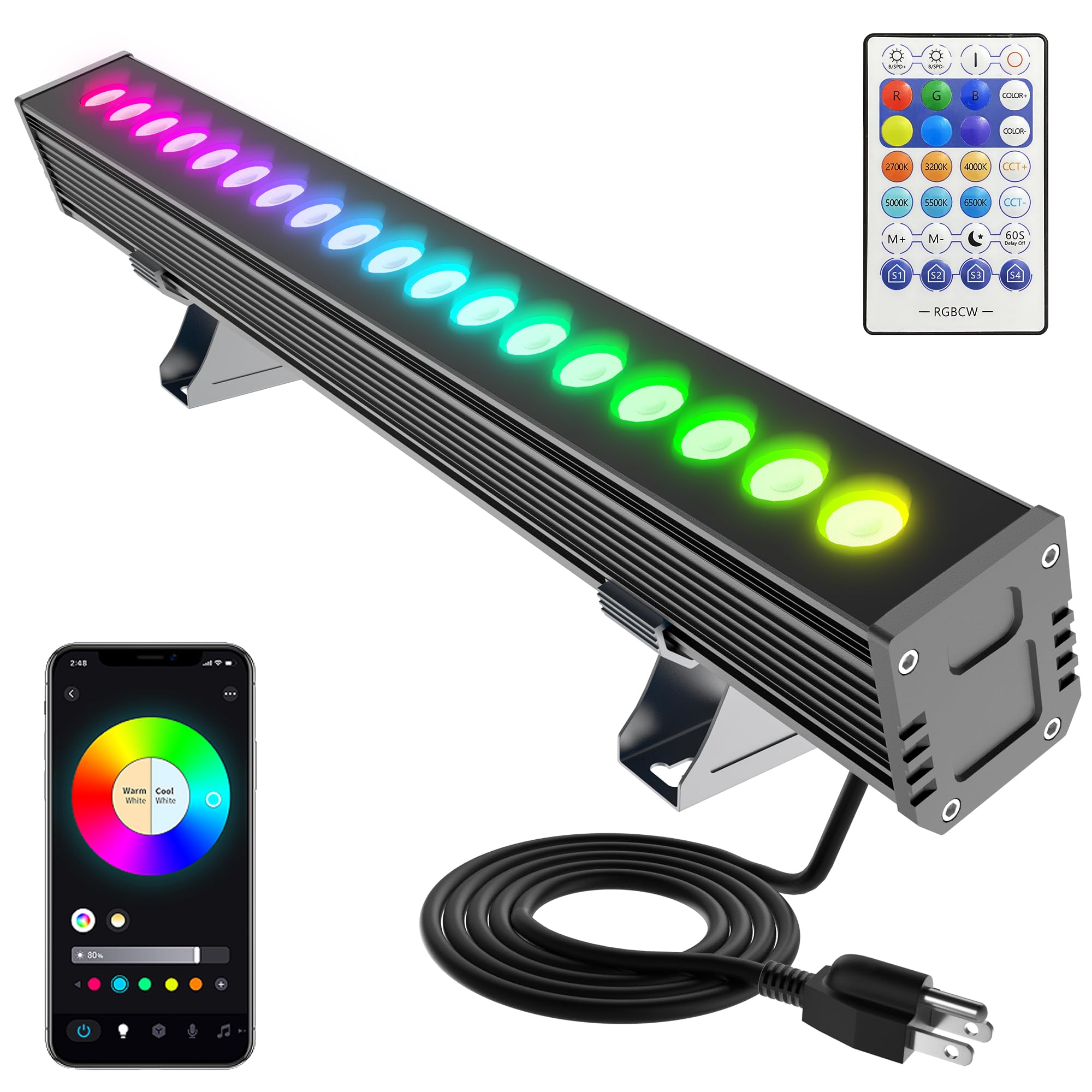 Amazon.com: Yasotek Smart Outdoor RGBCW LED Light Bar 20″, Color