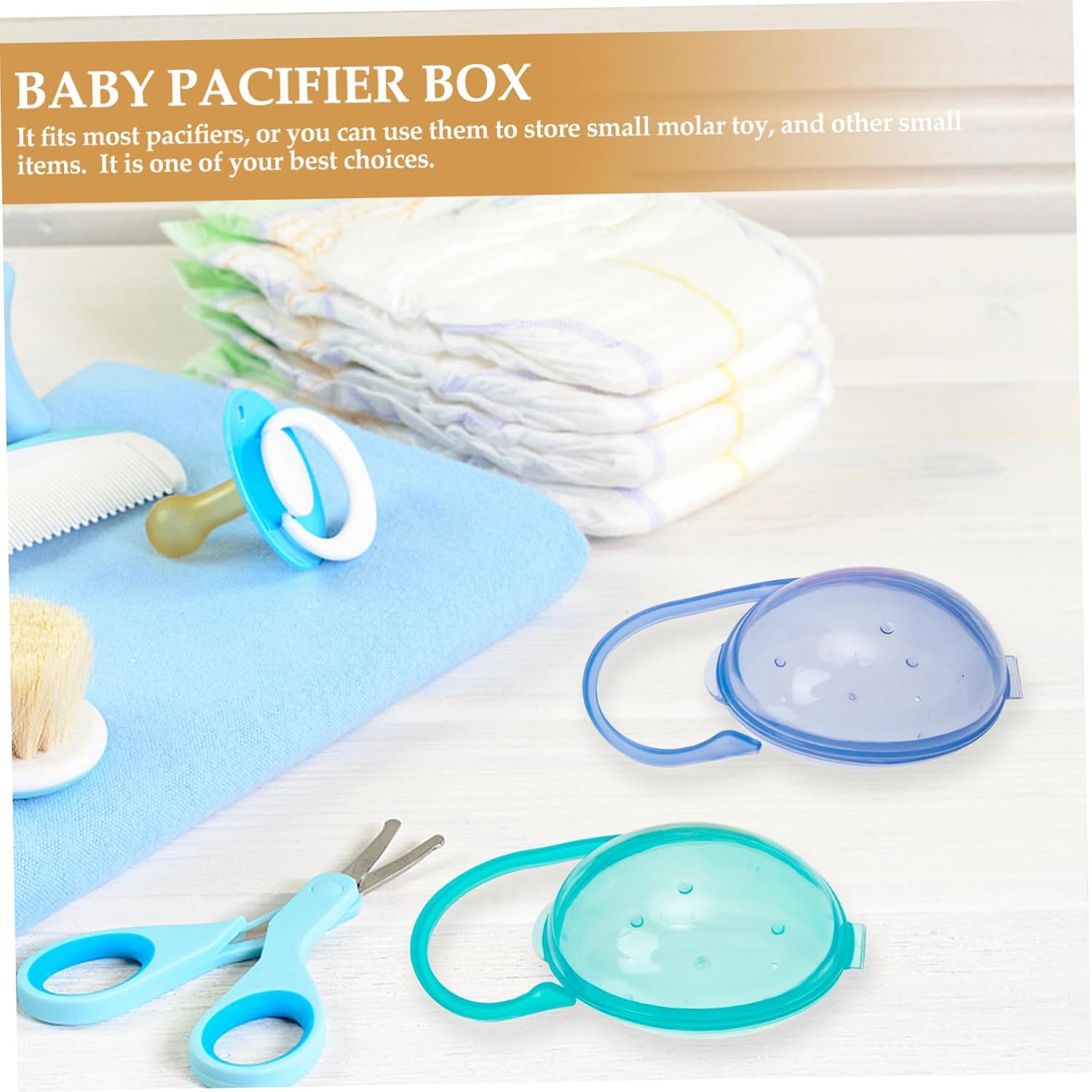 BESPORTBLE 1set Storage Case Durable Plastic Pacifier Holder Box for Travel Pacifier Container for Diaper Bags and Strollers 8pcs