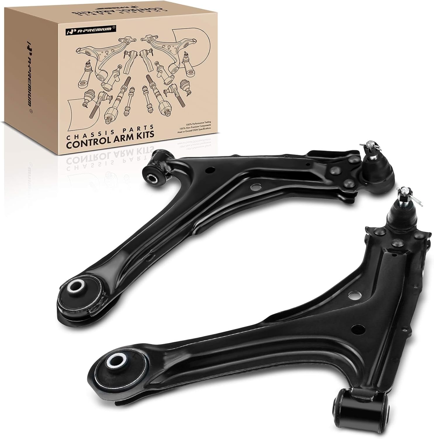 A-Premium 2 x Front Lower Control Arm, with Ball Joint & Bushing, Compatible with Chevrolet Cavalier 1995-2005, Pontiac Sunfire 1995-2005