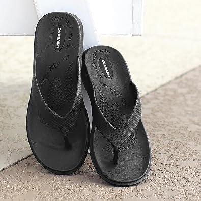 OKABASHI Womens Maui Flip Flops | Arch Support Sandals with Massage Footbed, Made in USA, Waterproof Thong Sandal for Beach, Pool & Travel, Sizes 510.5