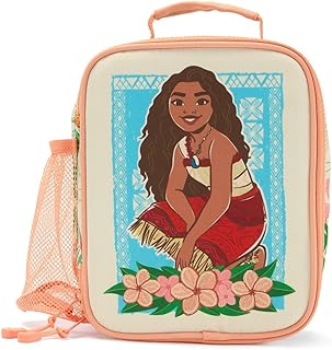 Disney Store Official Moana Insulated Lunch Box - Moana Lunch Bag for Kids with Double Zip Pull, Embroidered Details, Screen Art, Mesh Pocket, ID Label - Perfect for School