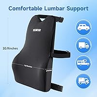 Vista 8 de Almohada de apoyo lumbar para automóvil, camión, accesorios de espuma viscoelástica, cojín de respaldo para asiento de conducción, soporte lumbar