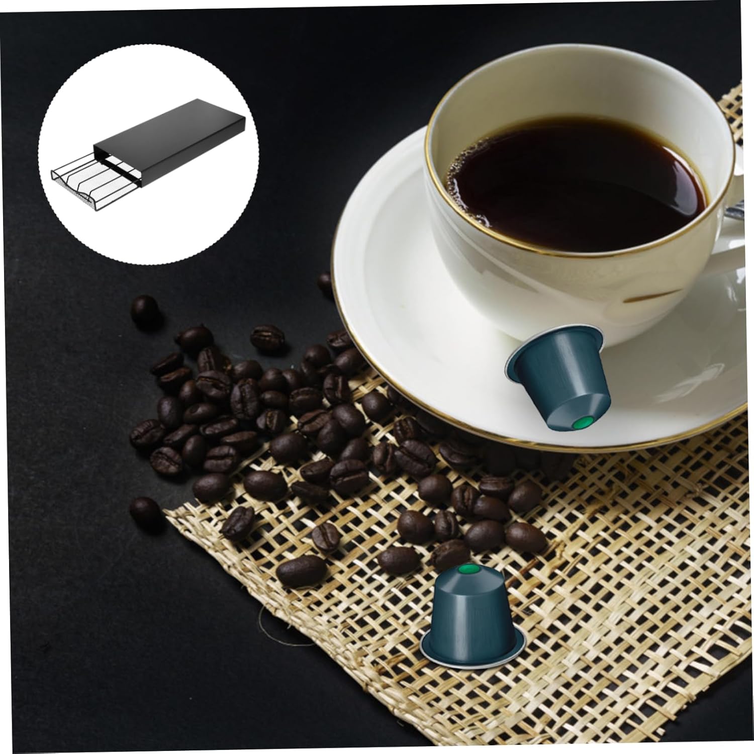 Cabilock Space Saving Coffee Capsule Holder 40 Capsules Drawer Rack (pod Rack Organizer)