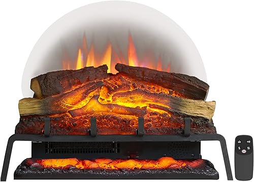 LegendFlame - Juego de troncos para chimenea eléctrica de 25 pulgadas de ancho (EF484), inserto de chimenea, calentador de 750 W1500 W, sonido