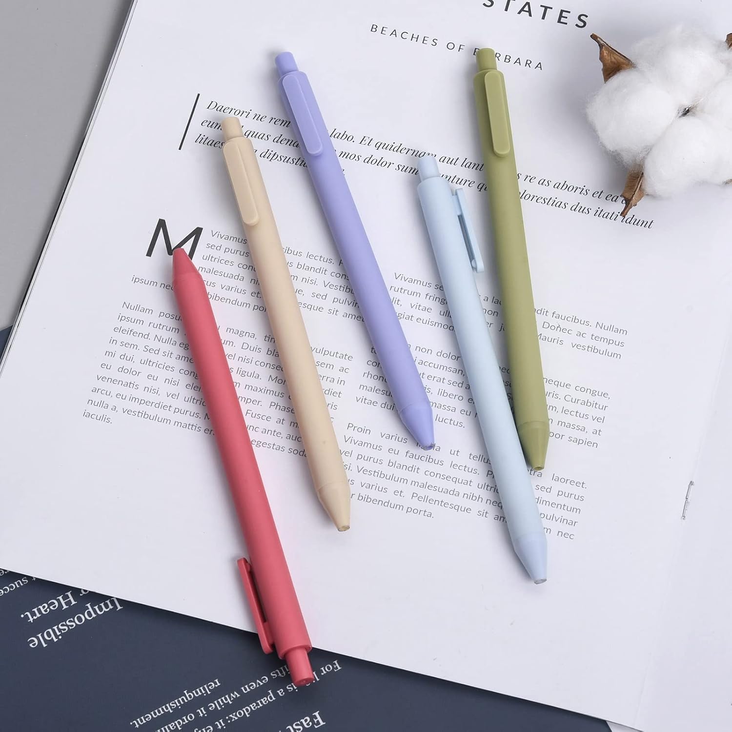 Pieces Colored Ink Pens Retractable Cute Pens for Note Taking 0.5mm