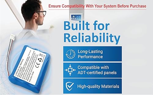 Miniatura 5 de Reemplazo de batería para ADT Command Smart Security Panel ADT5AIO-1 ADT5AIO-2 ADT5AIO-3 ADT7AIO-1, Honeywell ADT 2X16 AIO Panel de seguridad para