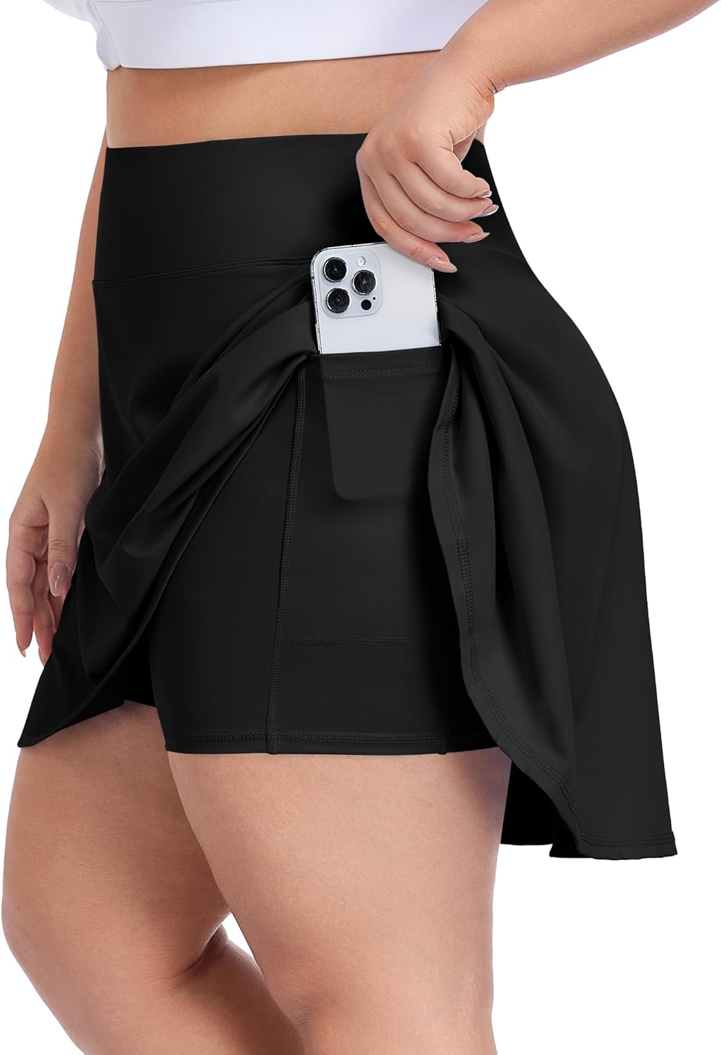 COOTRY Plus Size Tennis Golf Skirts High Waisted with Pockets Inner Shorts for Athletic Skorts Sports Running Pickleball