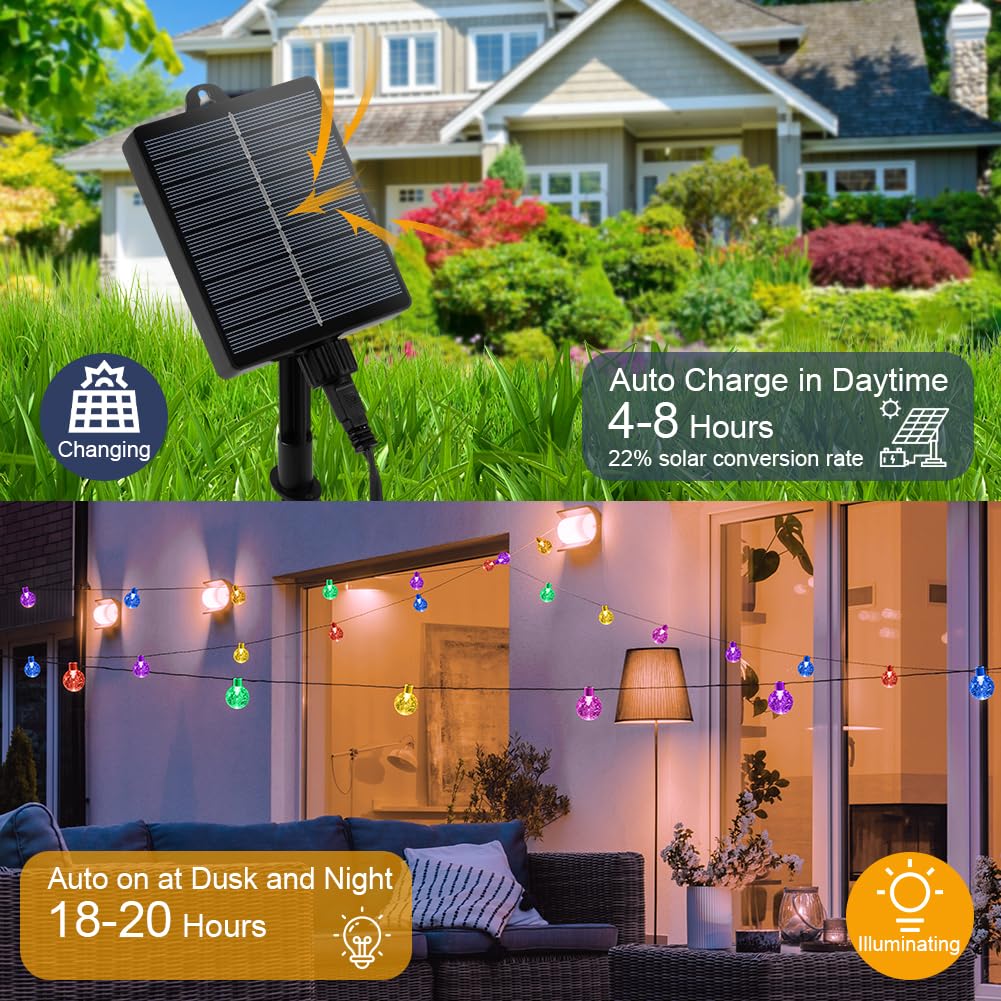 AUAUY Solar String Lights, 11M/36FT 60 LED Globe Fairy Lights - Image 2