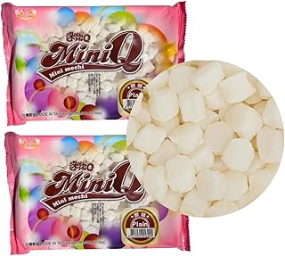 Sweet Rice Cakes Mini Mochi, 10.6 oz Pack of 2 – Soft Chewy Bite-Size Rice Cakes for Frozen Yogurt Topping, Ice Cream Dessert Snack, Asian Mochi Treat