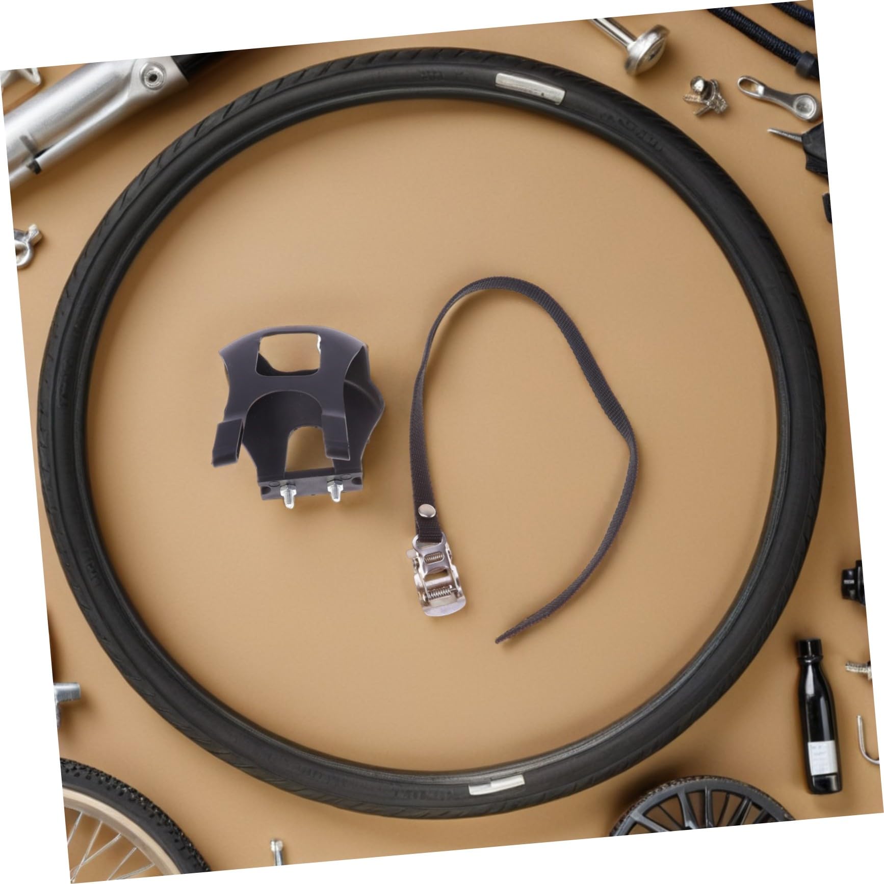 Happyyami 6 Pezzi Cinghie Regolabili per Pedali Bici con Clip per Dita Antiscivolo e Resistenti Intemperie Accessori Sicuri per Pedali Mountain Bike