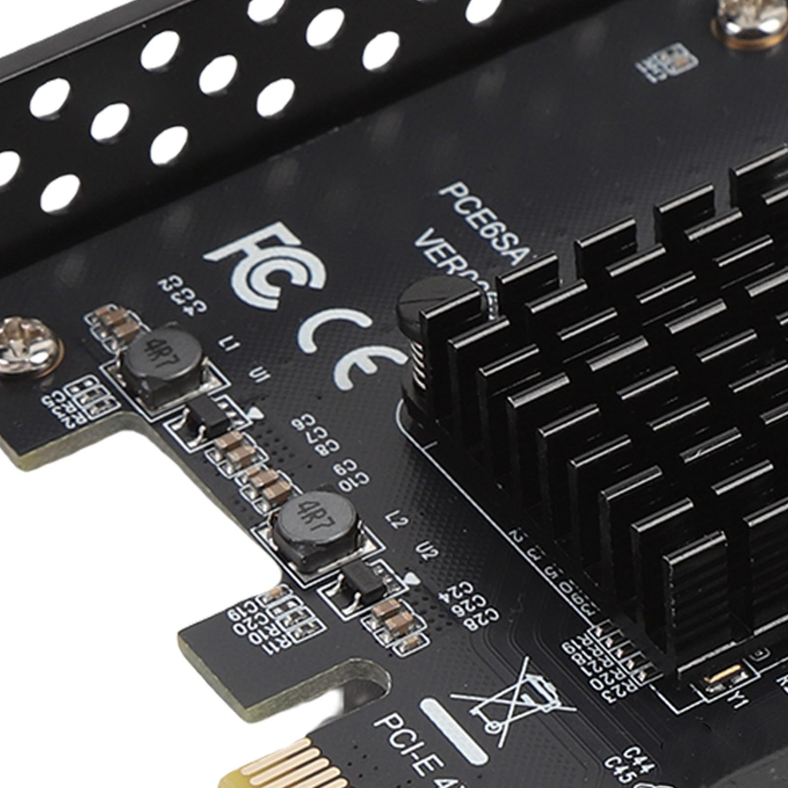 ASHATA Scheda di espansione a 6 porte, adattatore PCIE a 6 porte per disco rigido con chipset ASM1166 per velocità di trasferimento veloce e prestazioni stabili