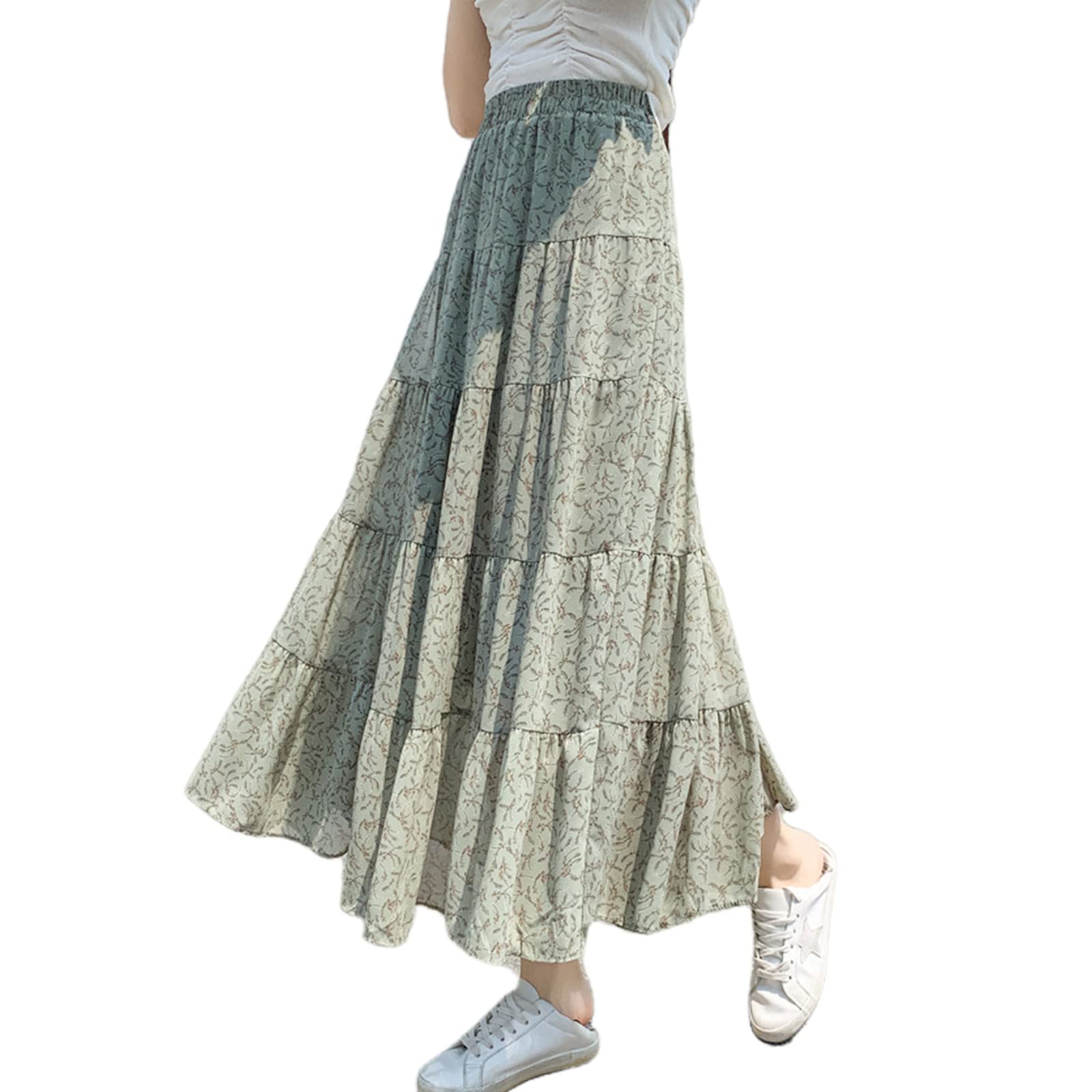 URYYRIT Gonna Estiva Summer Skirts Gonna Floreale Gonna in Chiffon per Torta Extra Lunga Gonna da Signore da Donna da Donna