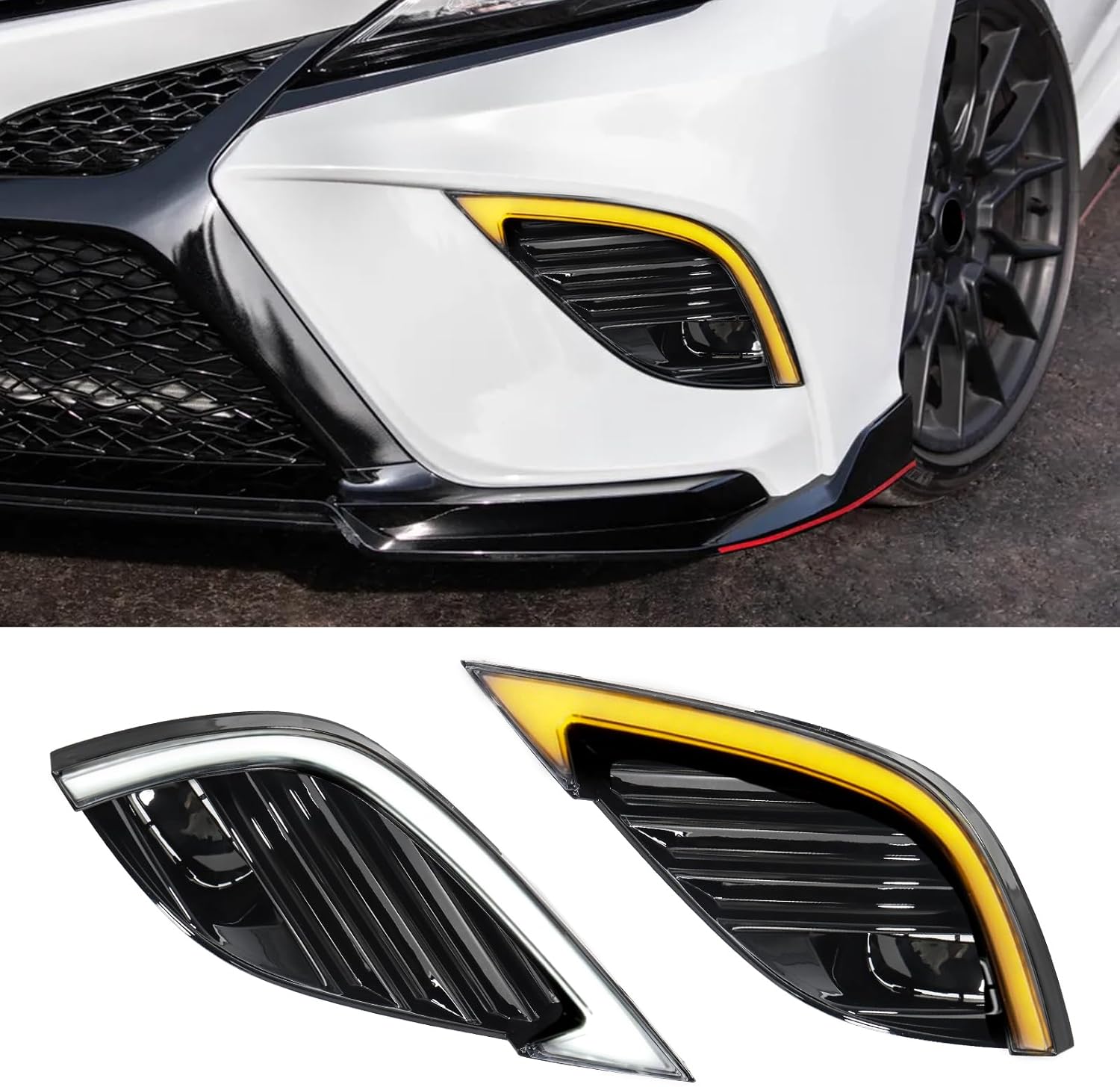 LED Day Running Light for Toyota Camry 2018-2021 Amber Sequential Turn Signals DRL Fog Light