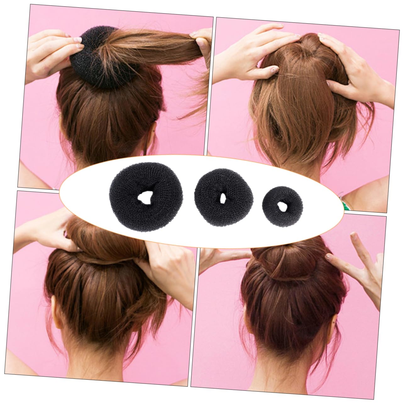 Beavorty Juego De 3 Donas Para Moños Herramienta Invisible Para Peinar El Cabello Falso Kit Para Hacer Moños 15 Unidades X 3