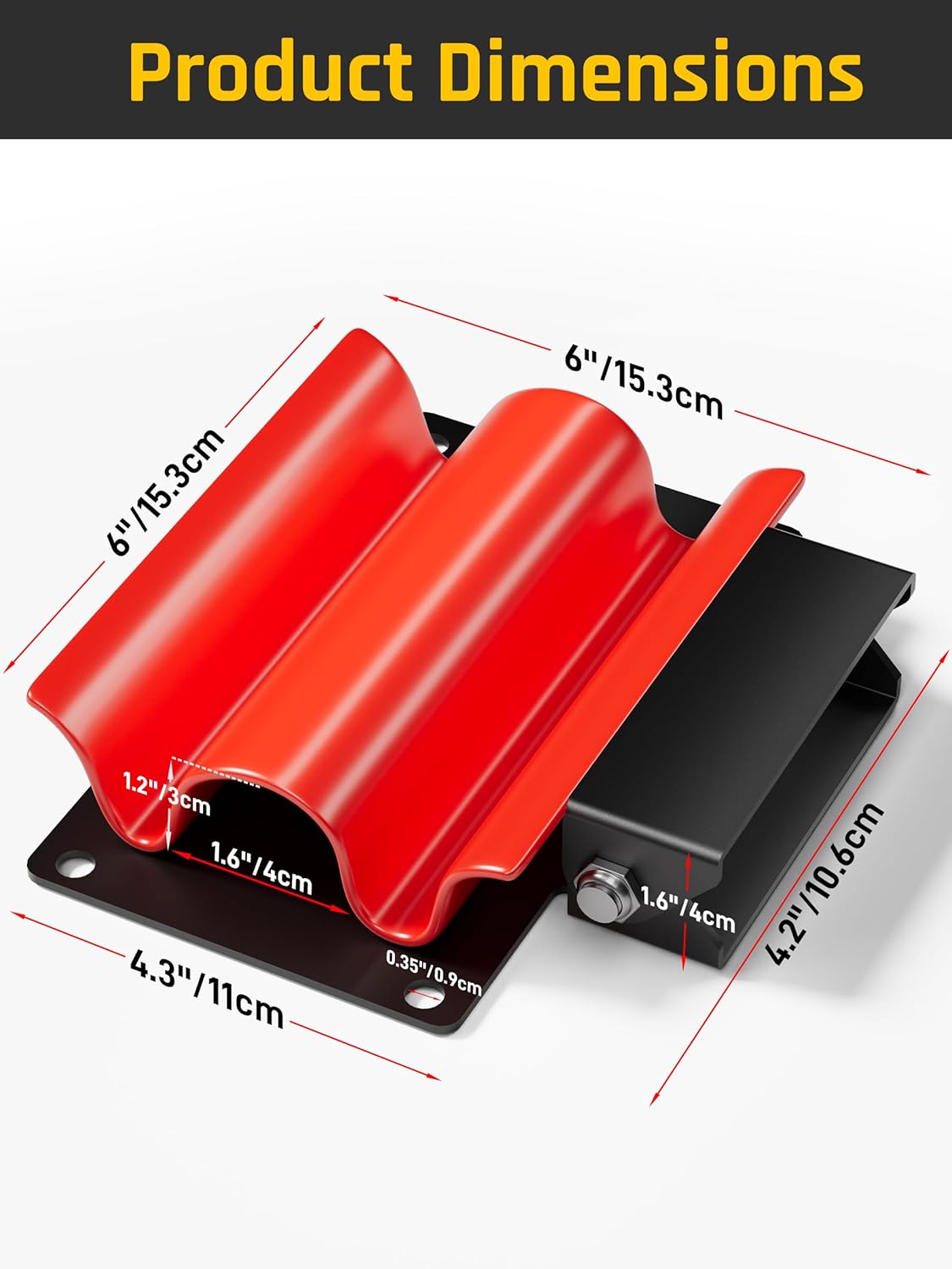 Wyckoff Heavy Duty Hand Tool Rack Holder for Enclosed Trailers, Garage, Shed Walls, Landscaping Equipment Storage, Organizer for Shovels, Rakes, Hoes, Red (Dipped Plastic)