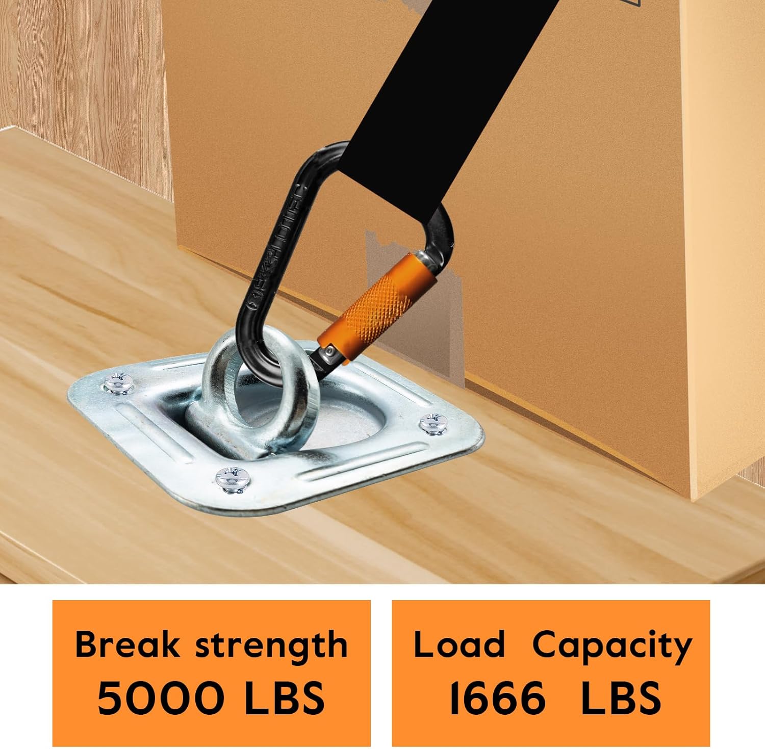 WellMade 4-7/16" Recessed D Ring Tie Down Anchors for Trailers, Trucks, Pickup, Heavy Duty Trailer Accessory, 1666 lb. Weight Capacity (6 Pack,Screws Not Included) - Image 4