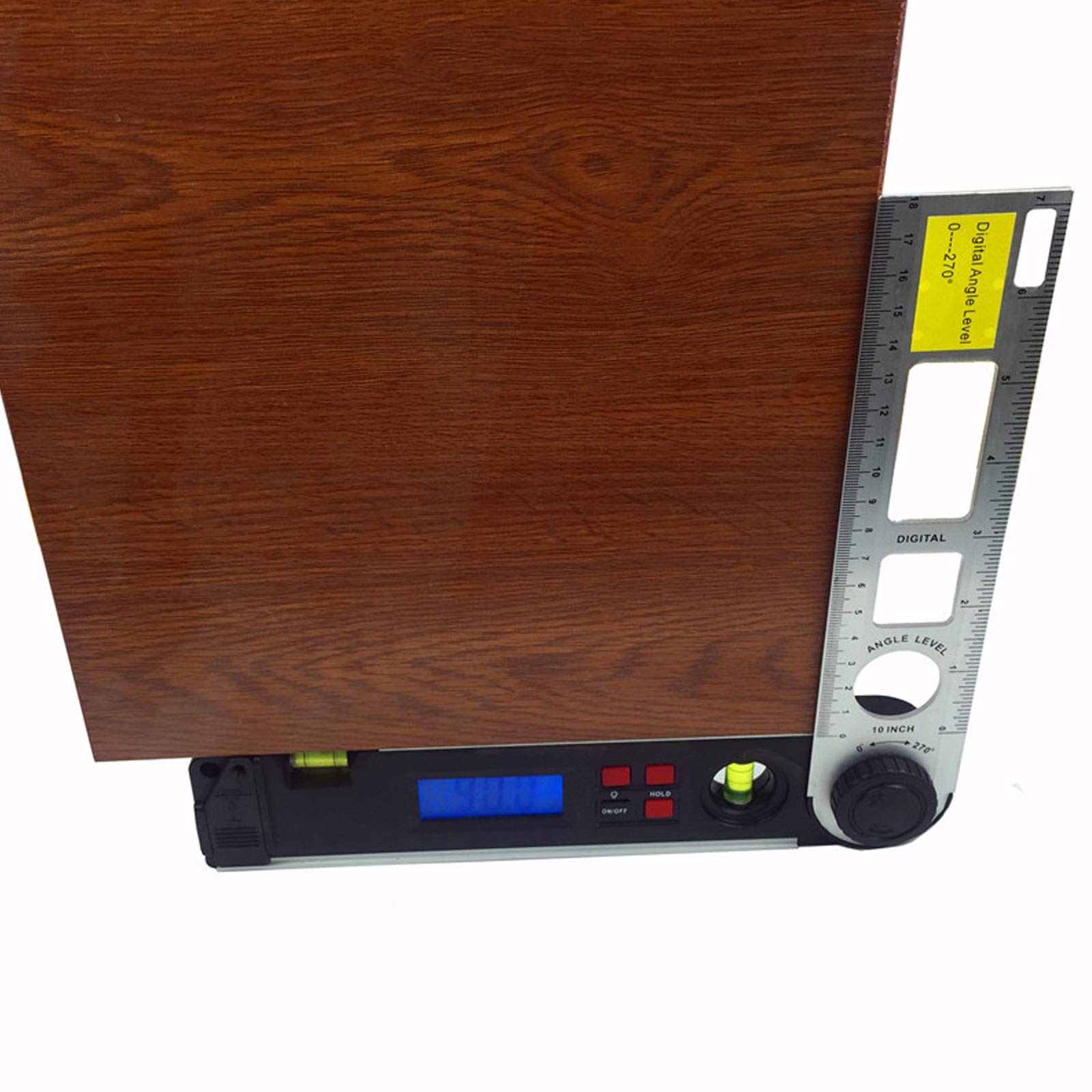 Buscador De Ángulo Digital 180Mm/7 Inch 0~270° Retroiluminado LCD Digital Inclinómetro Transportador Nivel De Ángulo Indicador Con Bolsa Portátil Para Industriales, Obras De Renovación