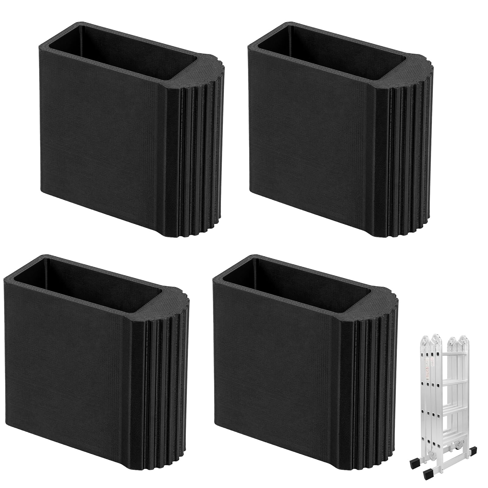 Lot de 4 pieds et échelle universels antidérapants 50 x 22 mm - En TPU résistant aux UV - Capuchons de protection pour pieds d'échelle