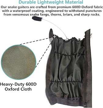 Snake Gaiters for Men & Women Snake Proof Leg Gaiters, Army Green